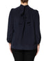 Dolce & Gabbana Blue Silk Mock Neck Long Sleeves Blouse Top